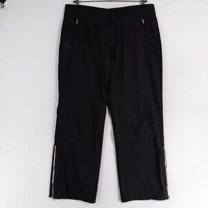 Club Monaco Pants Mens 38 Black Zip Hem Knee Patch Cotton Nylon Zip Ankles